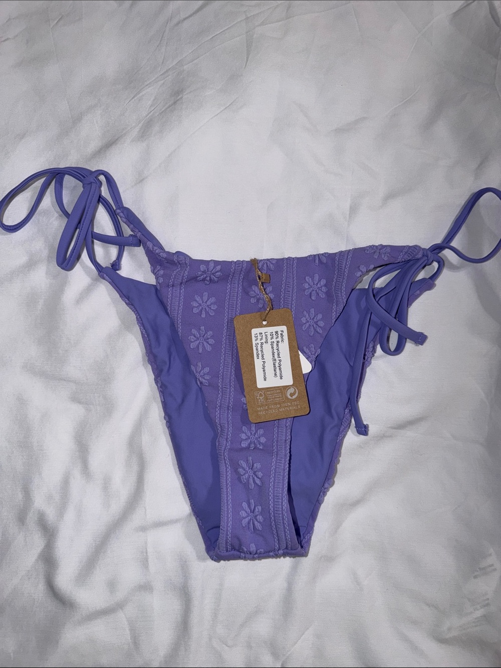 Berlook purple flower, bikini bottoms size small cheeky